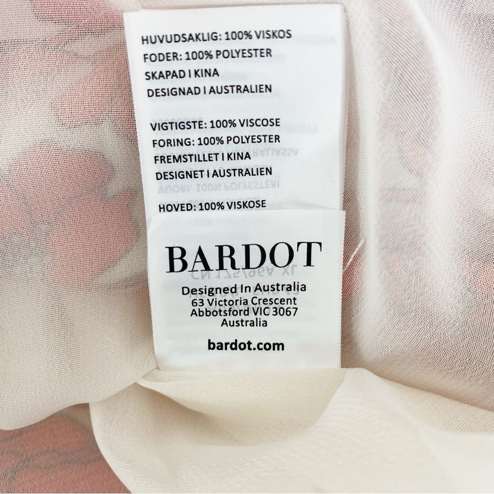 Bardot Fiesta Red Floral Faux Wrap Midi Dress Size 10 - Picture 13 of 15